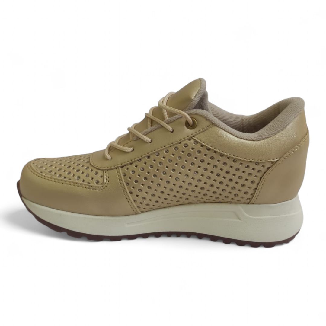 Tenis Mujer VL6 Dorado