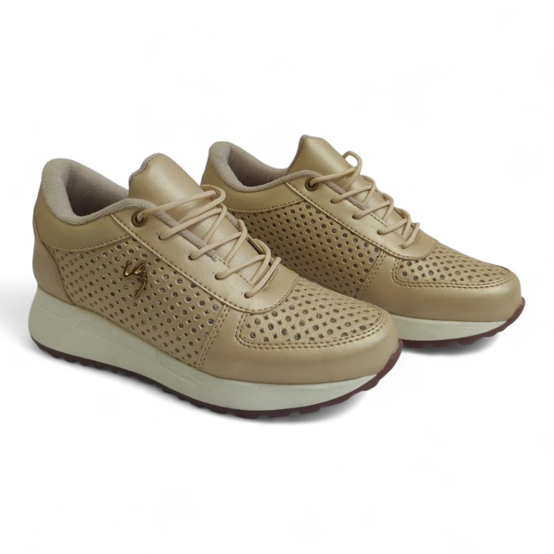 Tenis Mujer VL6 Dorado