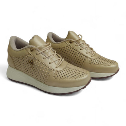 Tenis Mujer VL6 Dorado