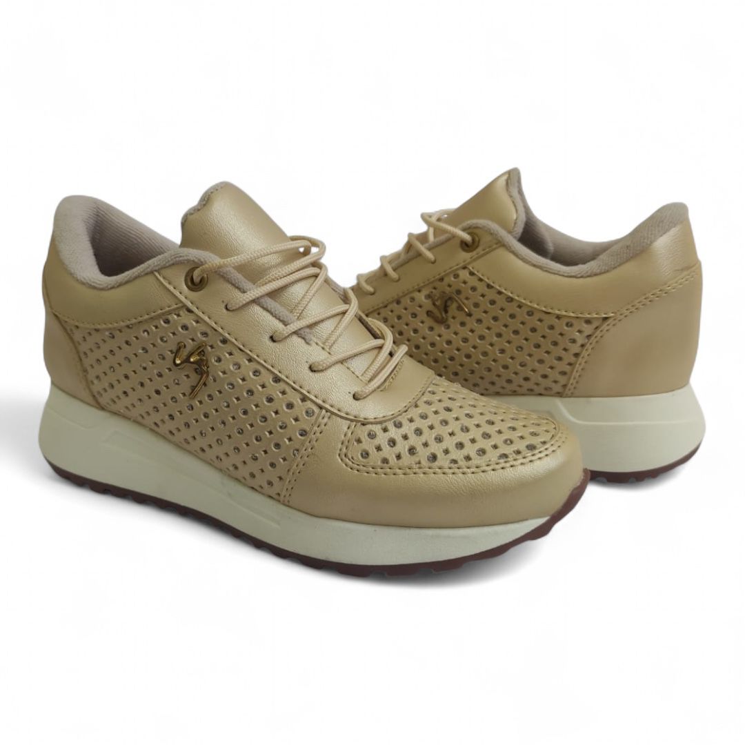 Tenis Mujer VL6 Dorado
